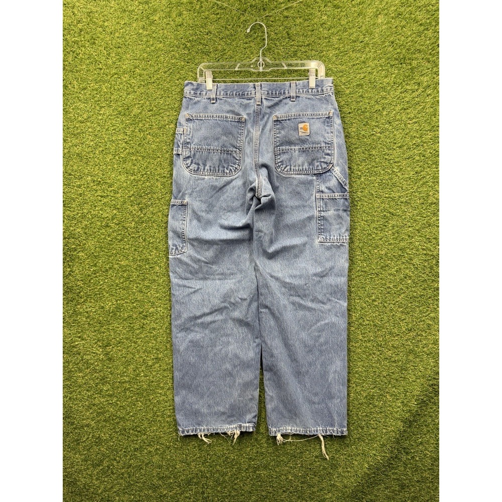 Carhartt Carpenter Jeans Mens 33x30 Relaxed FRB13-DNM Distressed Flame Resistant